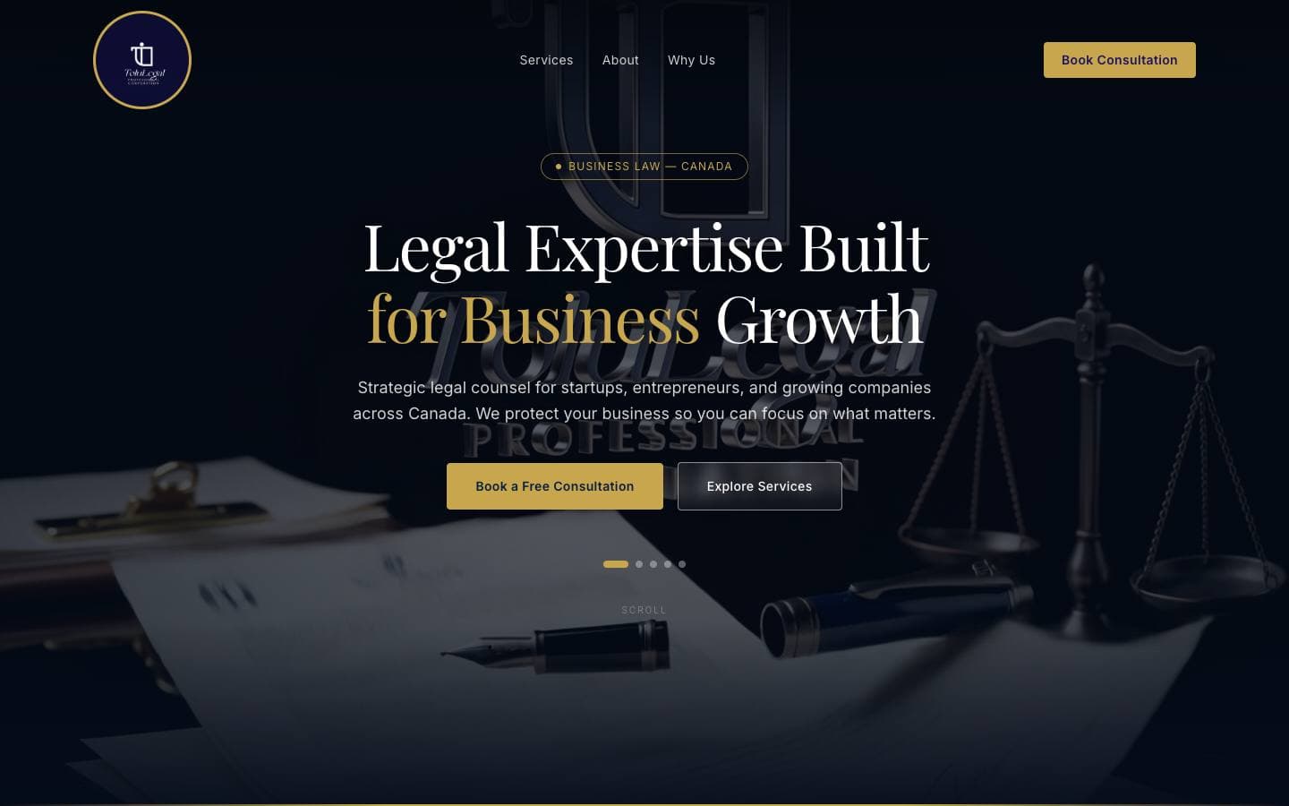 ToluLegal Professional Corporation website screenshot